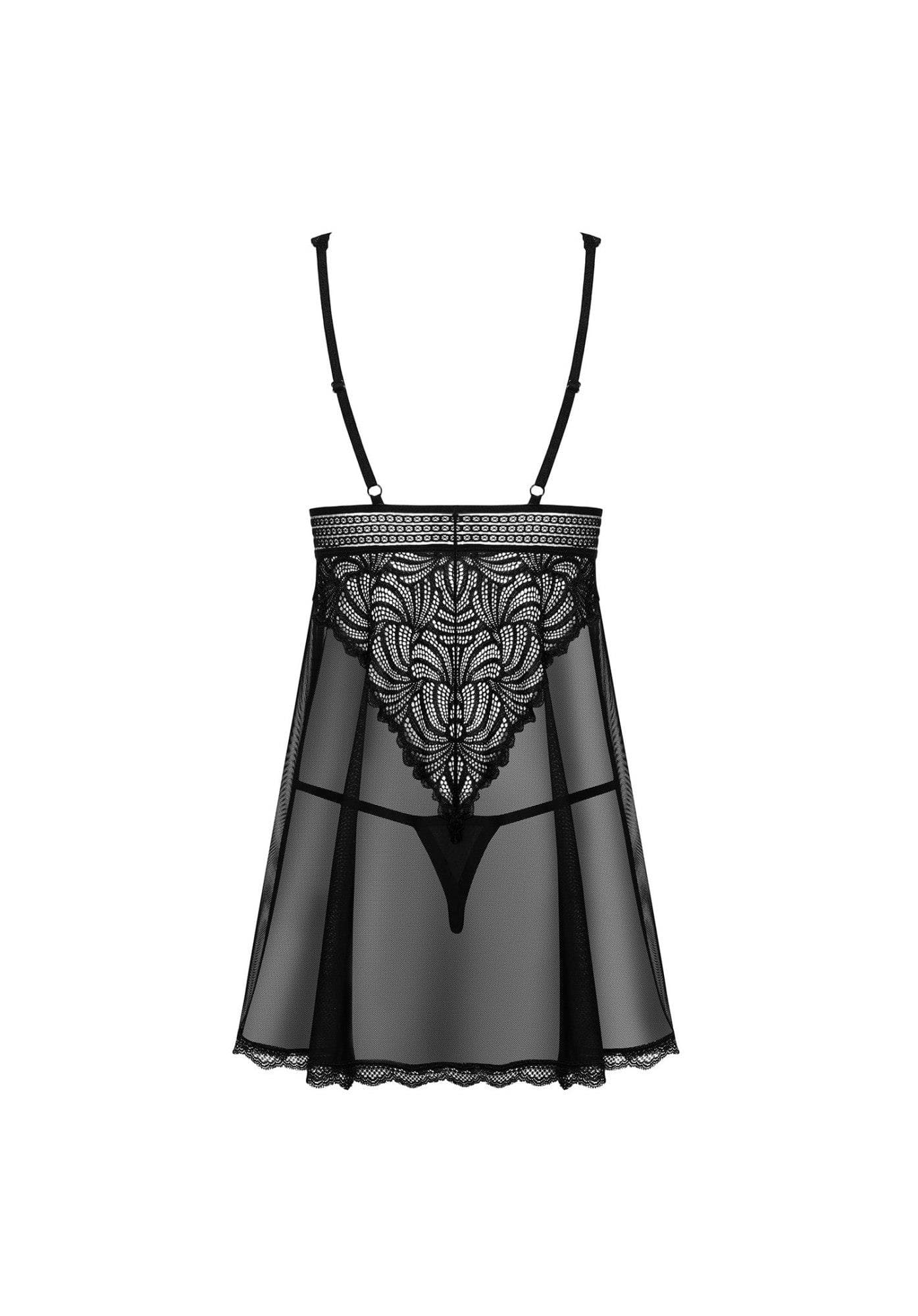 Sweetia babydoll i stringi czarna      XS/S