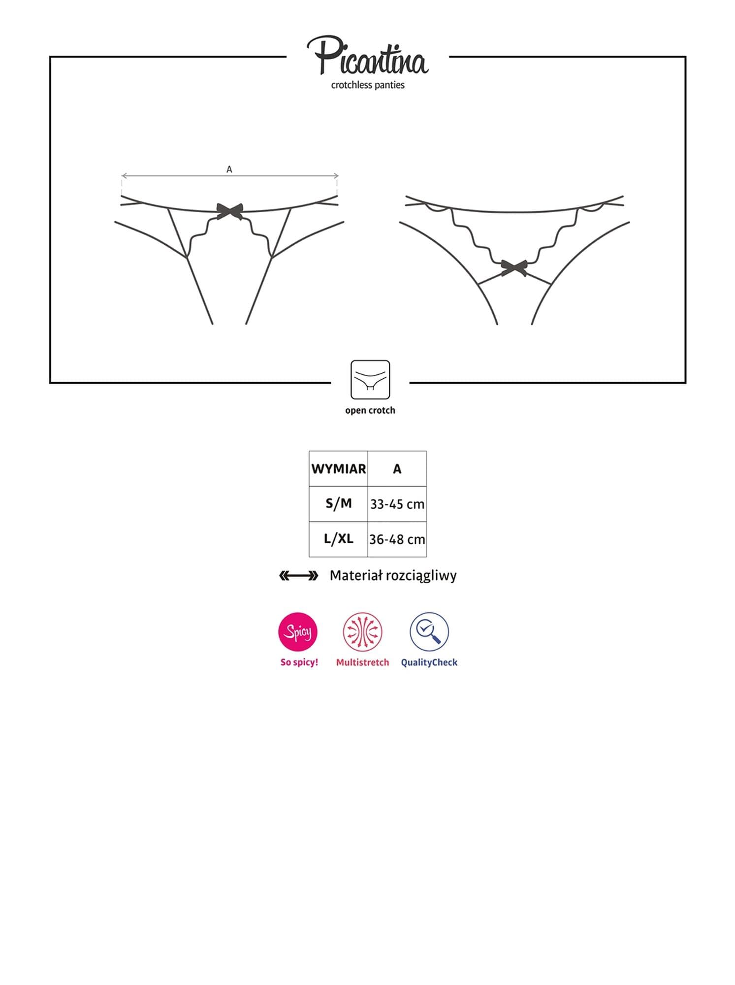 Bielizna-Picantina stringi otwarte  S/M