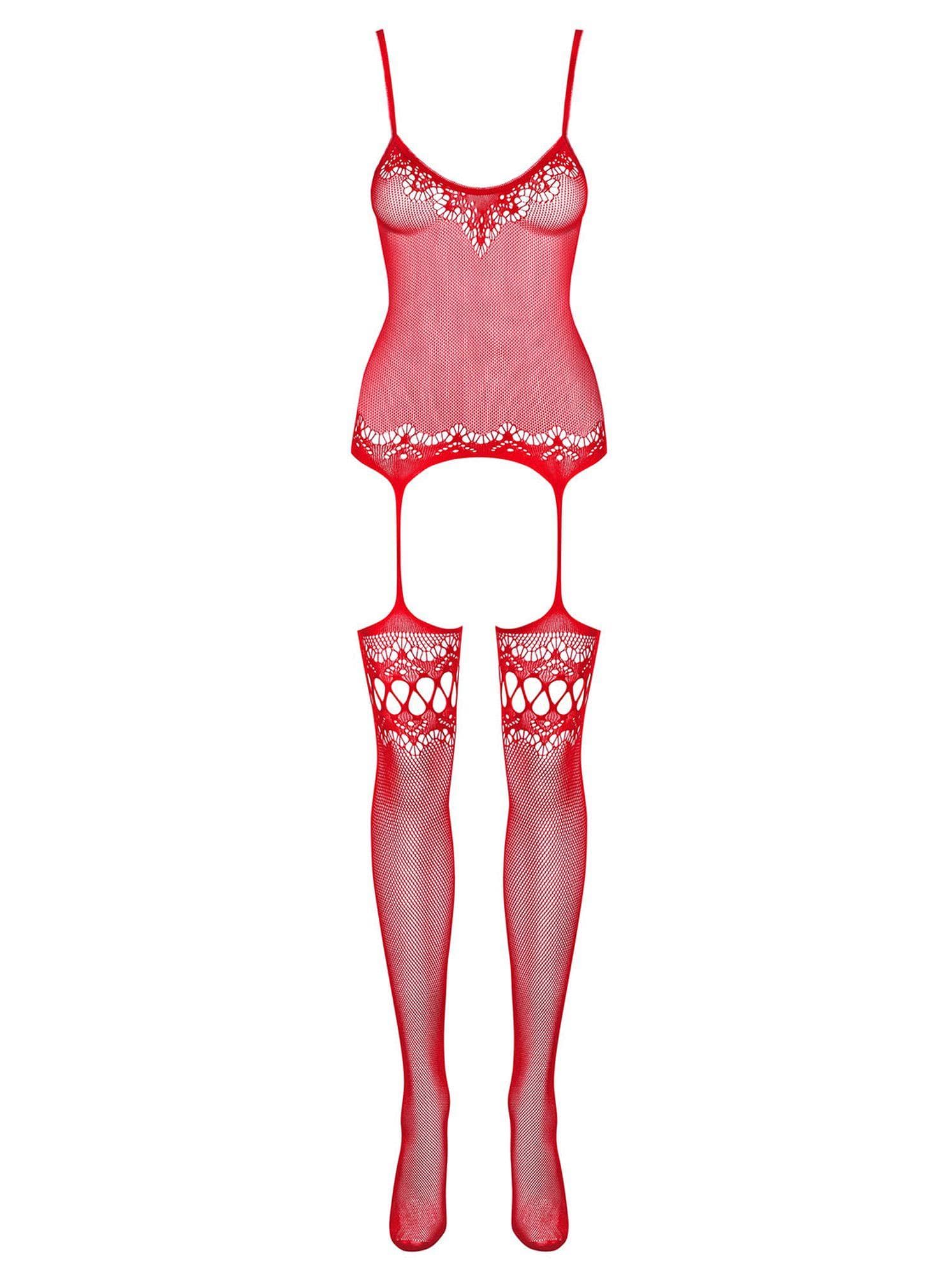 Bielizna-Bodystocking F214 czerwony  S/M/L