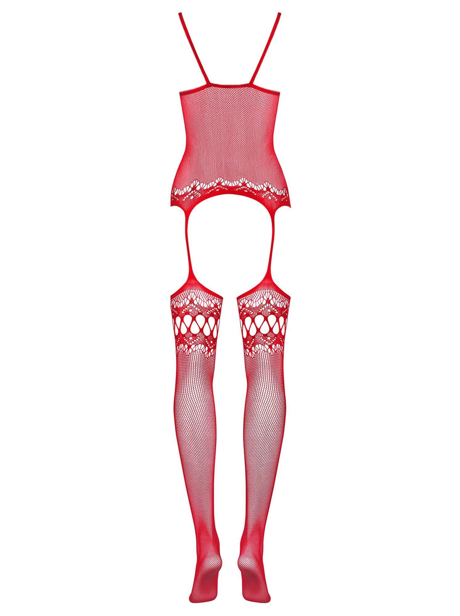 Bielizna-Bodystocking F214 czerwony  S/M/L