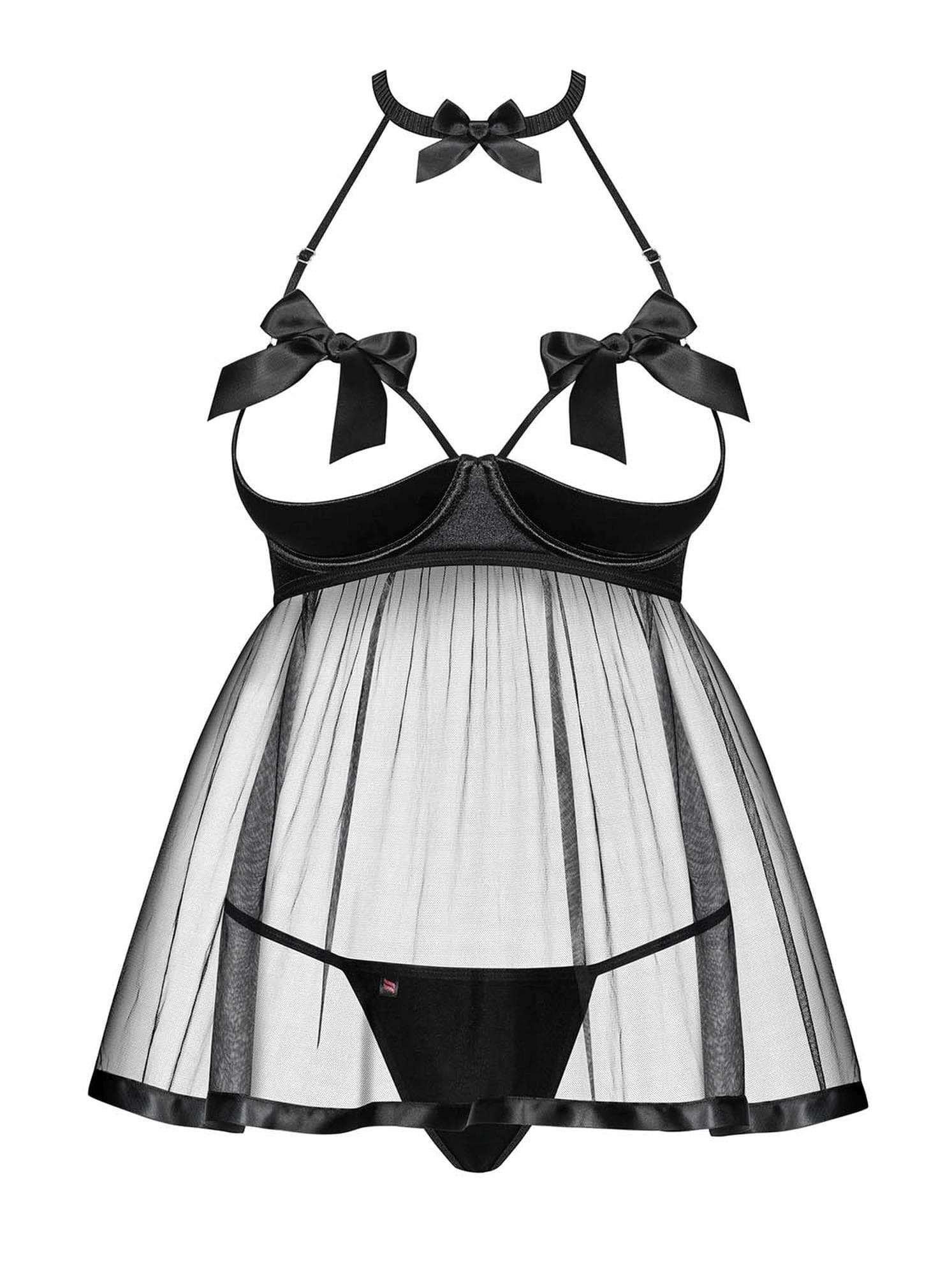 Bielizna-Delishya babydoll i stringi czarna  S/M