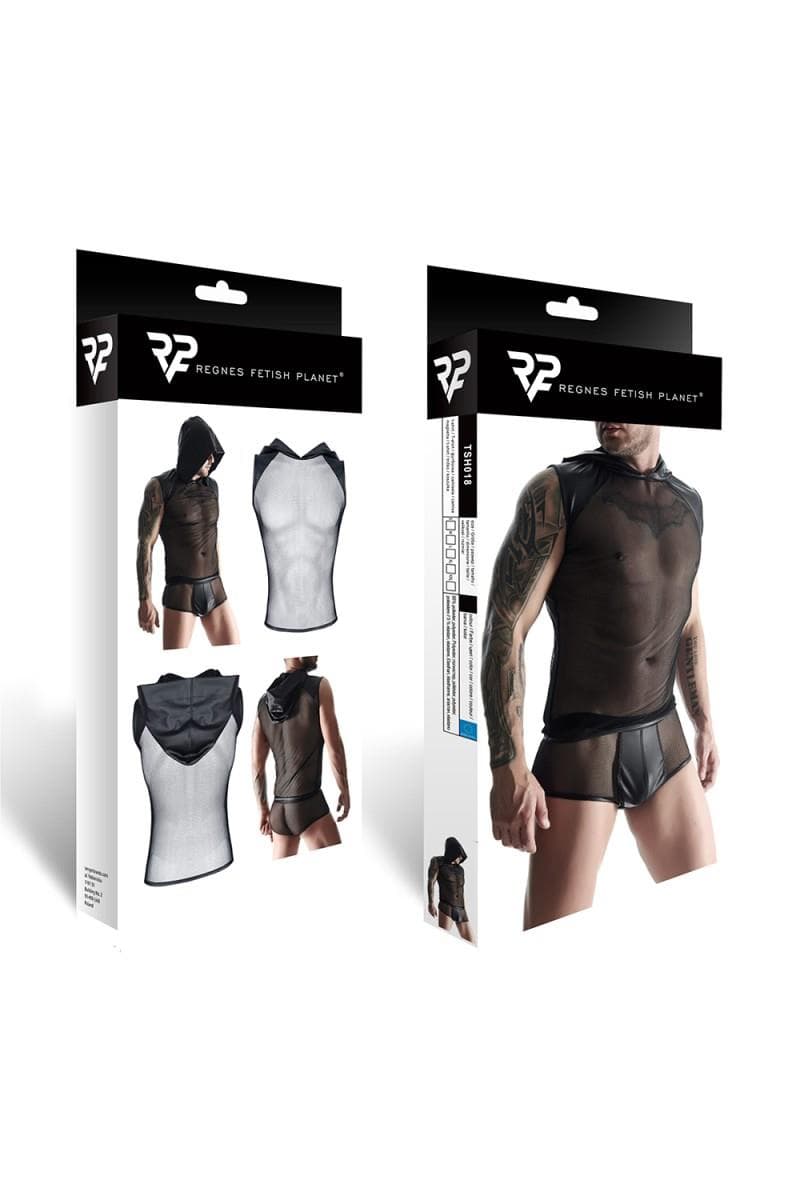 męski t-shirt bez rękawów, z kapturem XXL