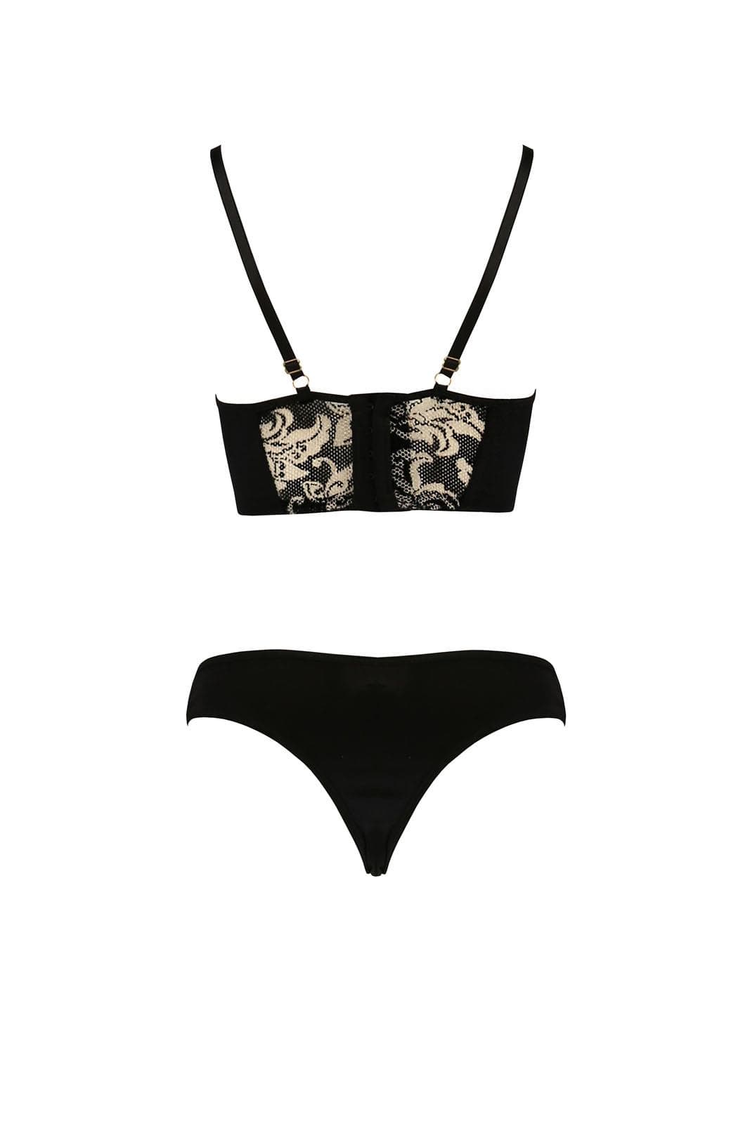 Bielizna-VICTORIA SET black S/M - Casmir
